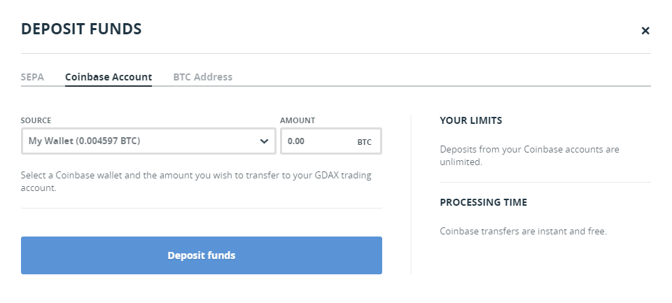 Coinbase Pro Deposit