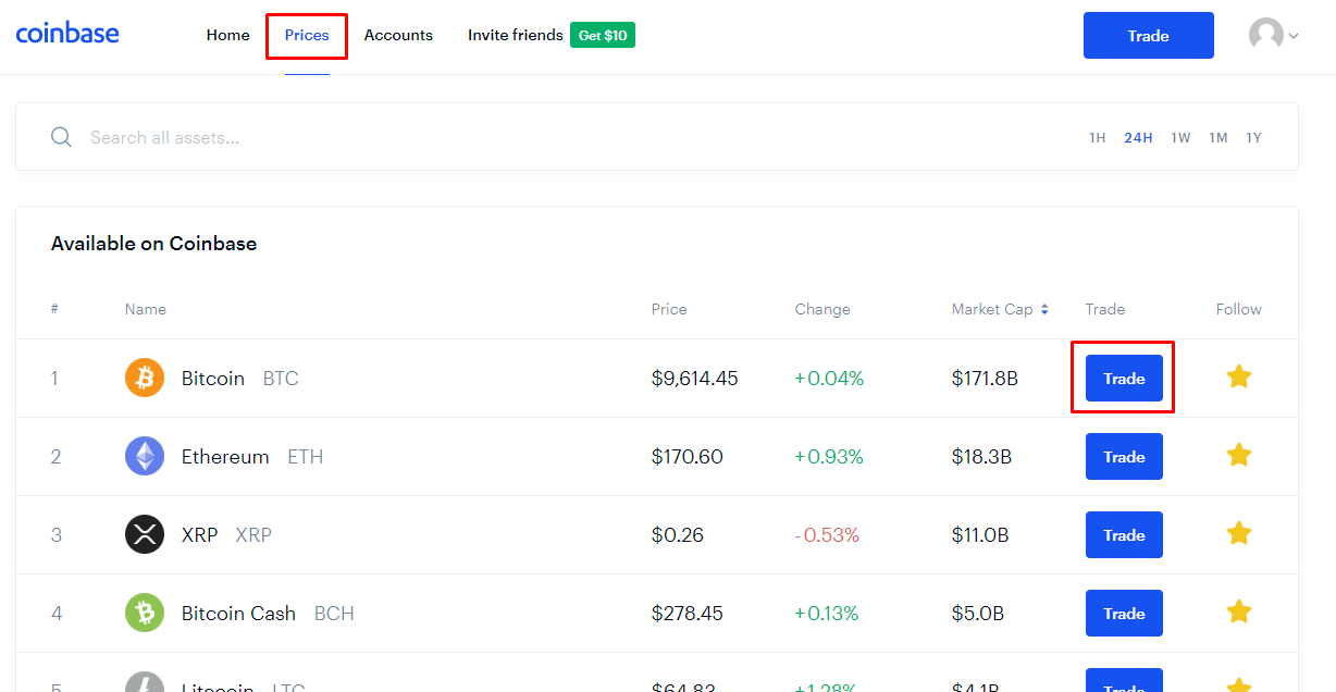 como comprar btc en coinbase